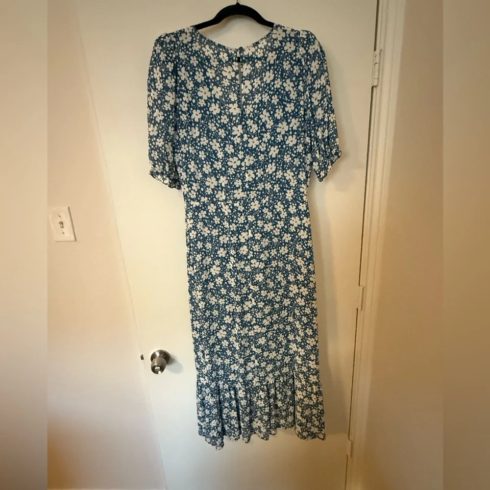 Reformation Nantes Blue and White Floral Midi Dress - Picture 3 of 6